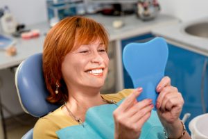 woman sitting in dental chair